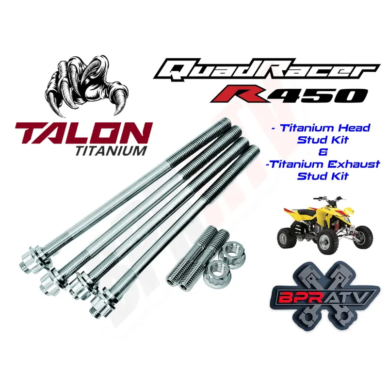 Suzuki LTR450 LTR 450 BPRATV Talon Titanium Cylinder Head & Ti Exhaust Studs Kit
