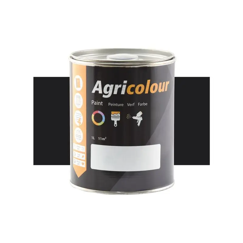 Agricolour - Jet Black Gloss Paint 1L Tin - Sparex Part No. S.89005