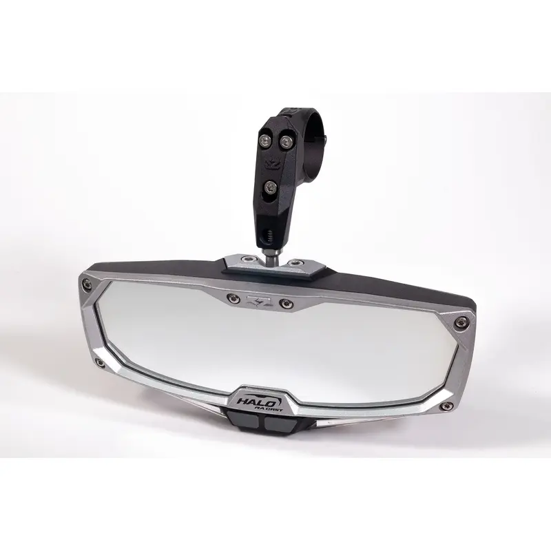 Halo-RA LED Rearview Mirror with Cast Aluminum Bezel  1.75 Round Tube by Seizmik