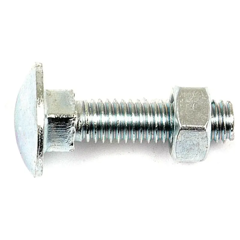 Metric Carriage Bolt and Nut, M6x60mm (DIN 601/934) | Sparex Part No.S.8231