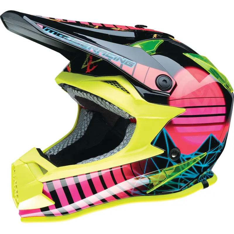 MOOSE RACING Youth F.I. Helmet - Vaporwave - MIPS - Black/Pink/Yellow - Medium 0111-1615