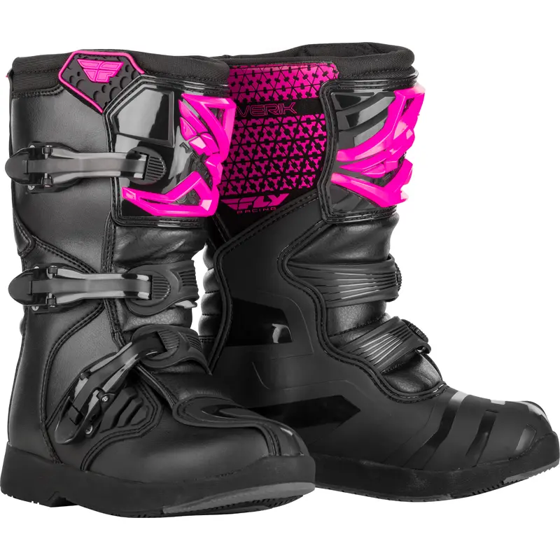 FLY RACING Youth Maverik Boots Pink/Black - Part Number 364-67902
