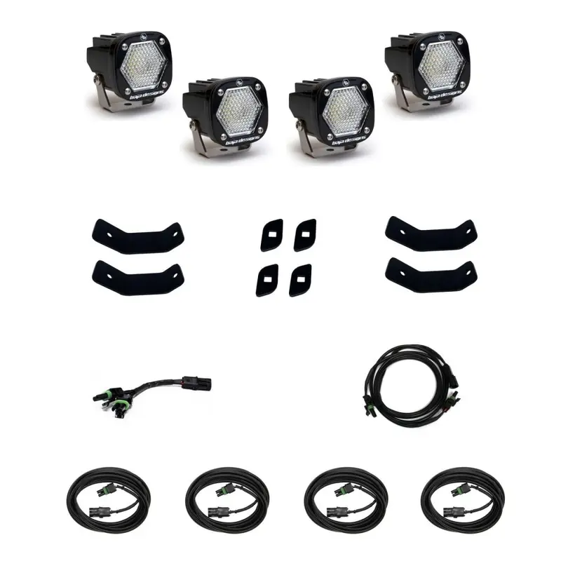 Baja Designs Roof Rack Rail Light Kit S1 Series Work/Scene Pattern Clear Lens 447862