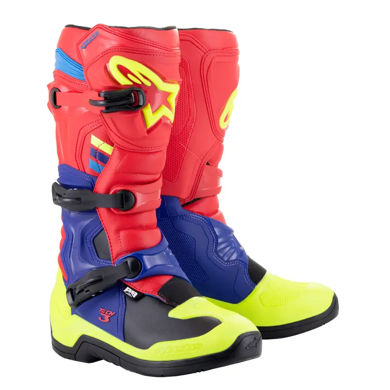 Tech 3 Boots Bright Red/Blue/Fluo Yel Sz 14