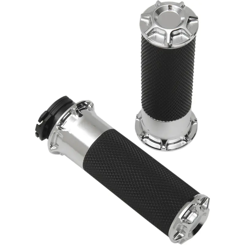 ARLEN NESS Beveled Grips - Cable - Chrome 07-330