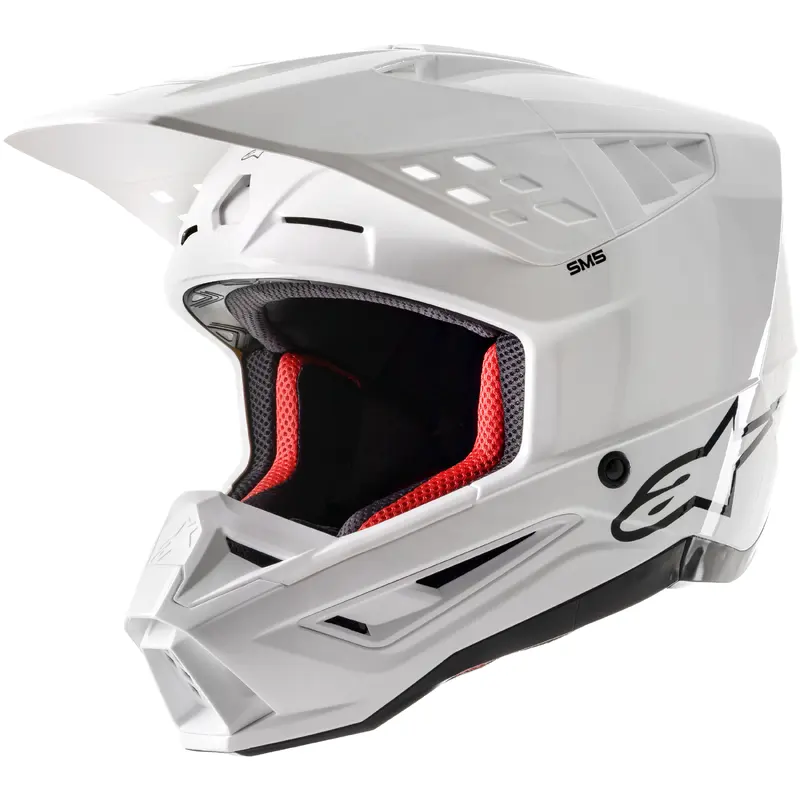 S M5 Solid Helmet White Glossy Lg