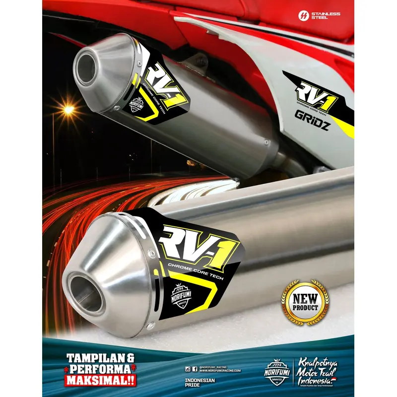 NORIFUMI RV-1 Standard SS Exhaust For Xpulse 200