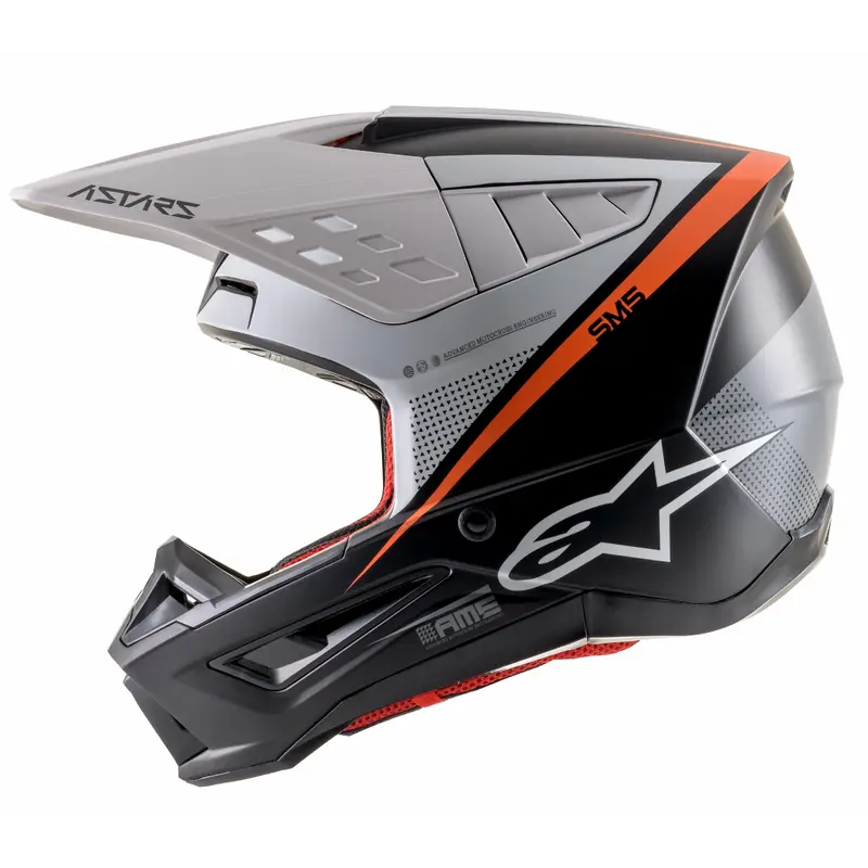 S M5 Rayon Helmet Matte Blk/Wht/Orange Fluo 2x