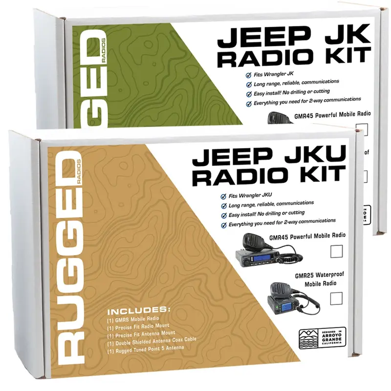 JKU JEEP RADIO KIT - WITH GMR25 WATERPROOF MOBILE RADIO FOR JEEP JKU - 4 DOOR