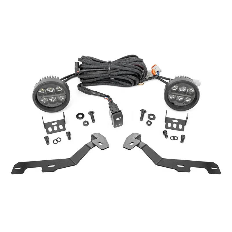 LED Light Kit | Ditch Mount | Black Series Round | 3.5 Inch | Amber DRL | Ram 1500 (19-25) | 82294