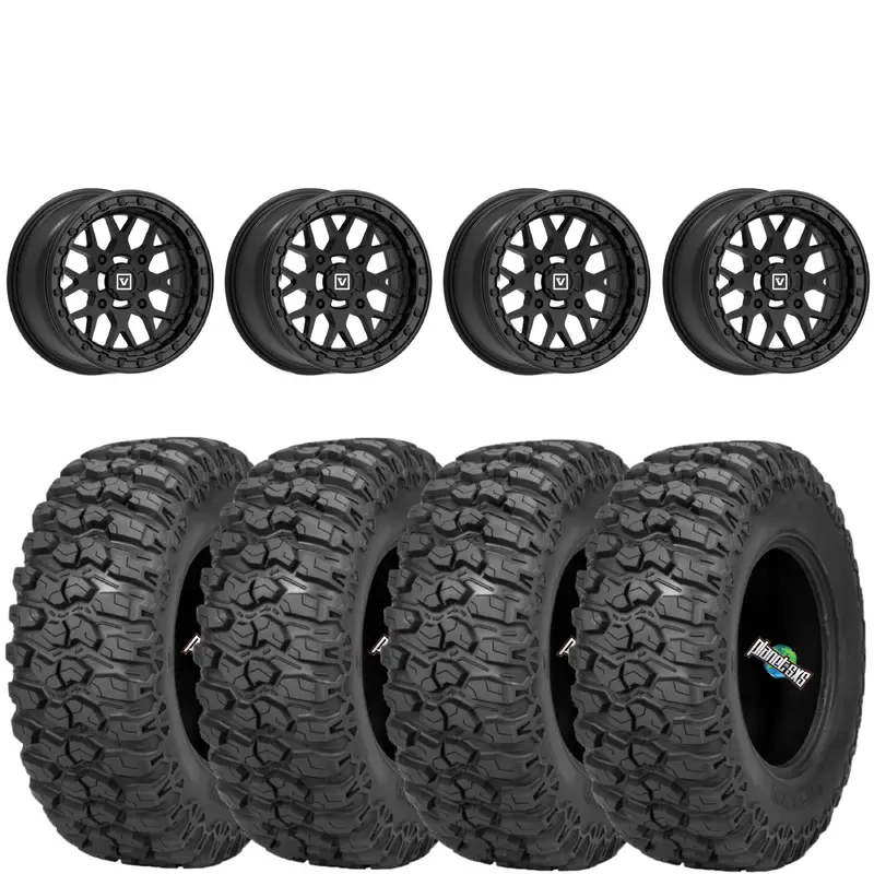 Valor Offroad V07 4/137 5+2 Satin Black beadlocks mounted on Sedona Trail Saw 2.0