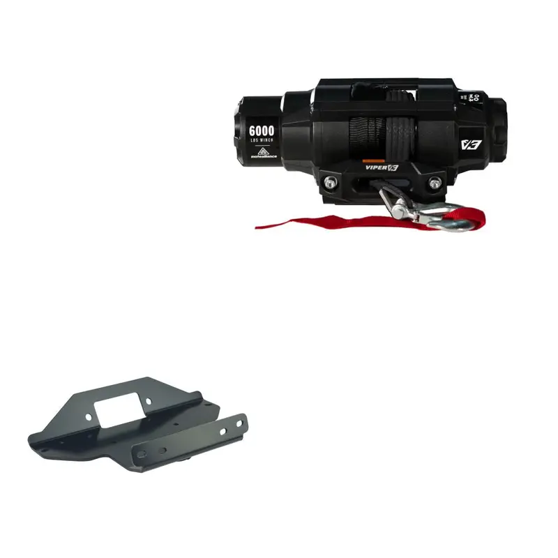 Viper 6000lbs V3 Winch Black Rope With Mount For Kawasaki Brute Force 750 2005-2020