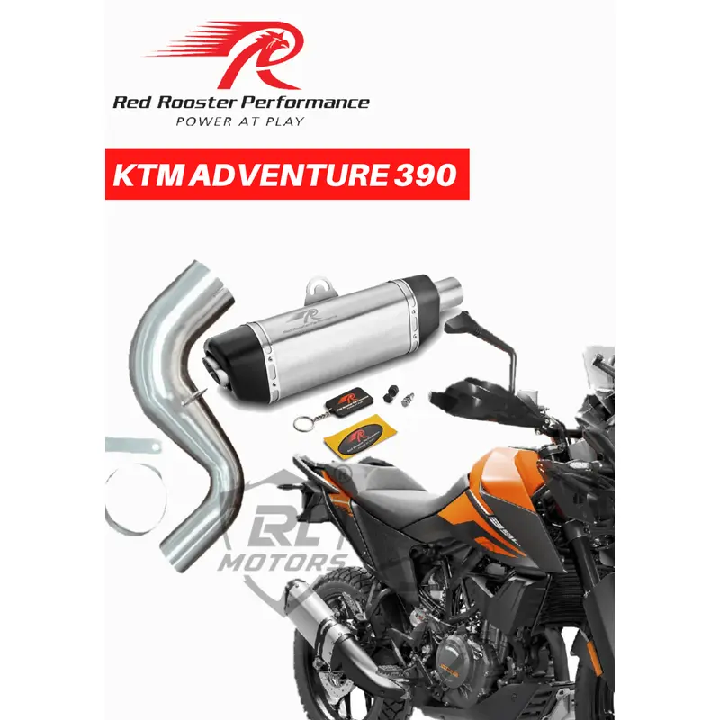 KTM Adventure 390 with Bent pipe Red Rooster Performance Exhaust