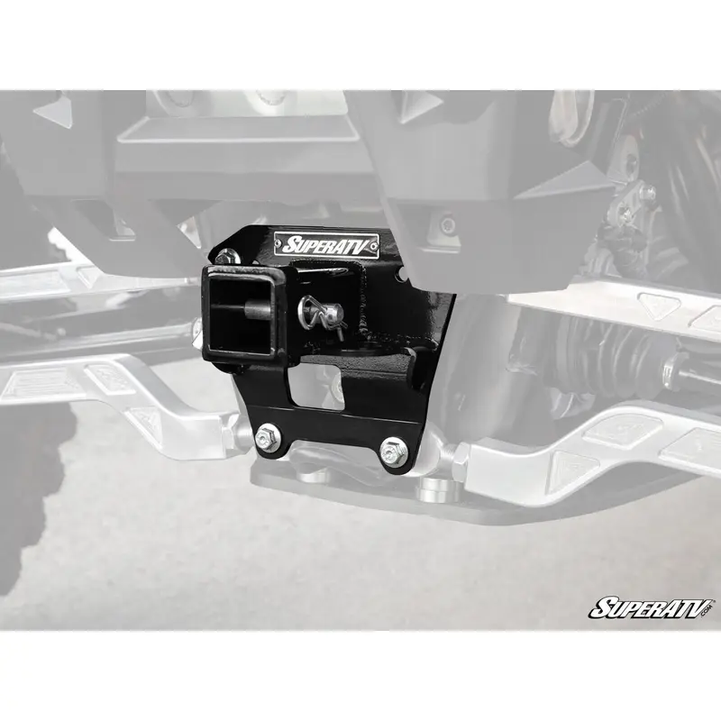 SuperATV 2" Rear Receiver Hitch for Polaris RZR XP Turbo S (2018-2021) - Black