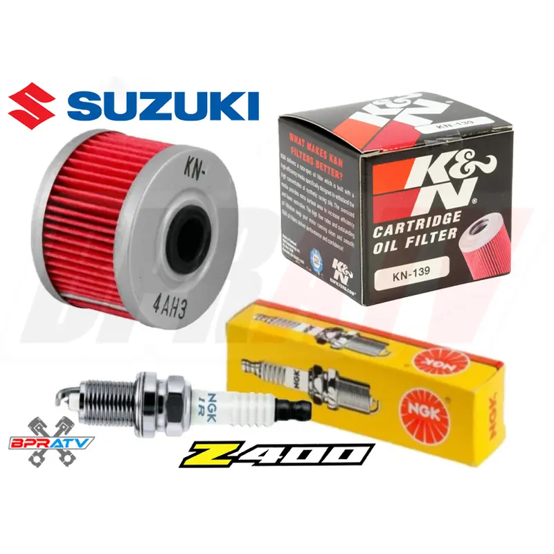 LTZ400 LTZ 400 Z400 DRZ400 K+N Oil Filter NGK Spark Plug Change Kit K&N Element
