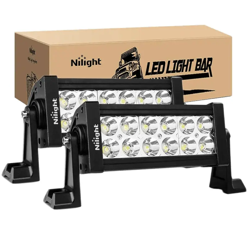 7.5 Inch 36W Double Row Spot Led Light Bars (Pair)
