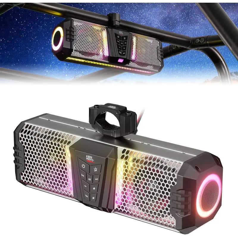 KEMIMOTO Midnight S40 16" Aluminum RGB Bluetooth Soundbar Silver