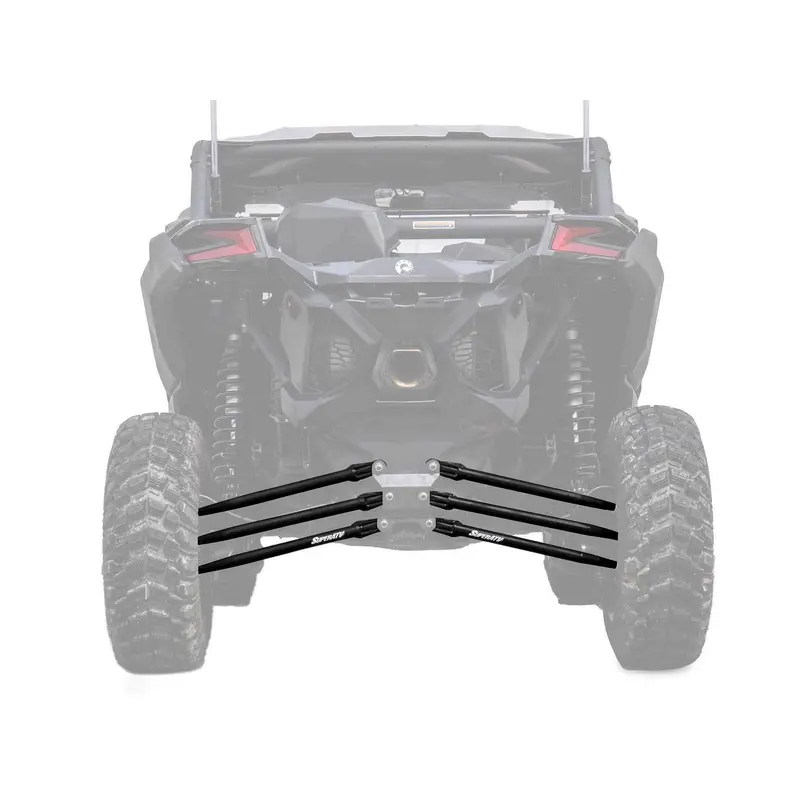 SuperATV Tubed Rear Radius Rods for Can-Am Maverick X3 (64" Body) - Black