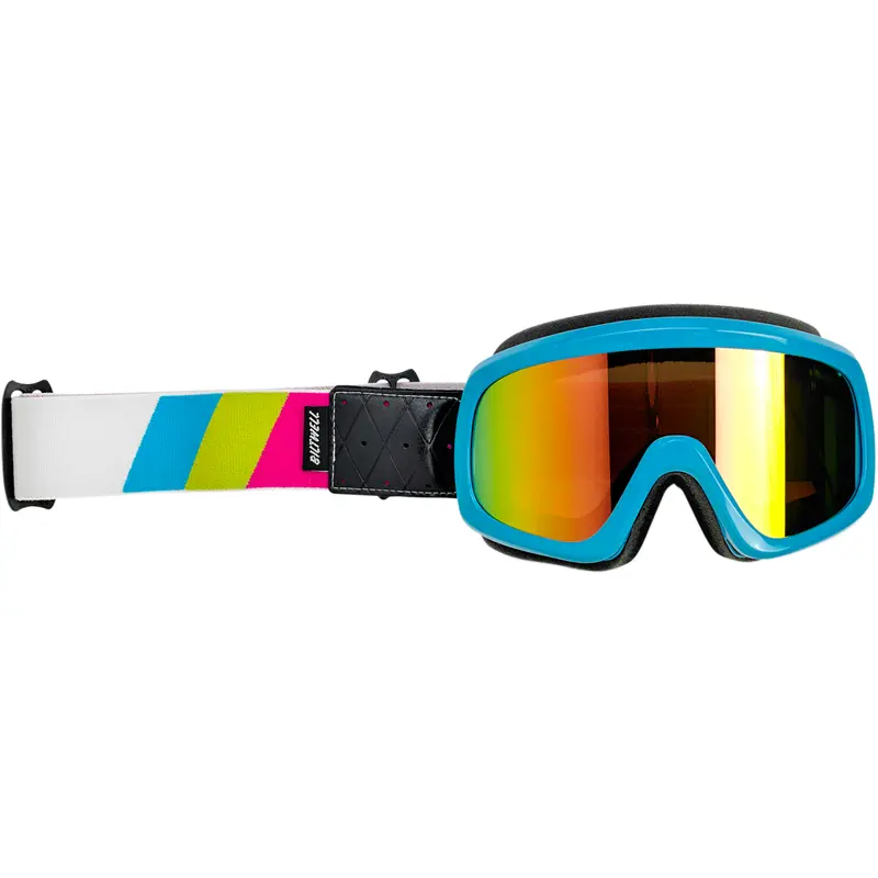 BILTWELL Overland 2.0 Goggle - Tri-Stripe - Cyan/Jet Boat - Bronze Lens 2111-0944-003