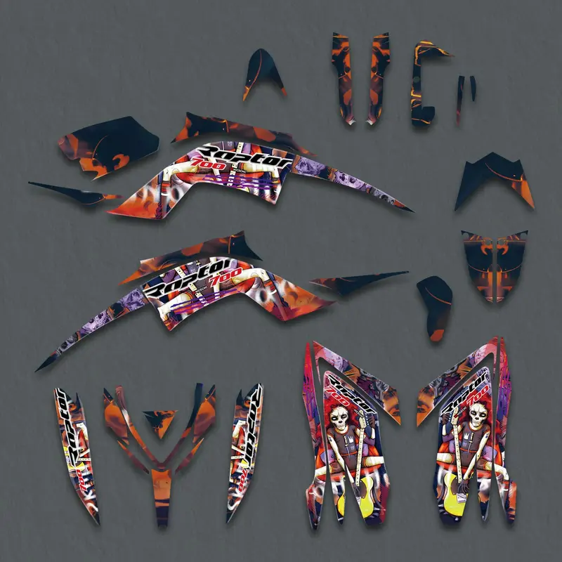 ATV Decals Full Graphics Background Stickers Kit For YAMAHA RAPTOR700 2013-2023