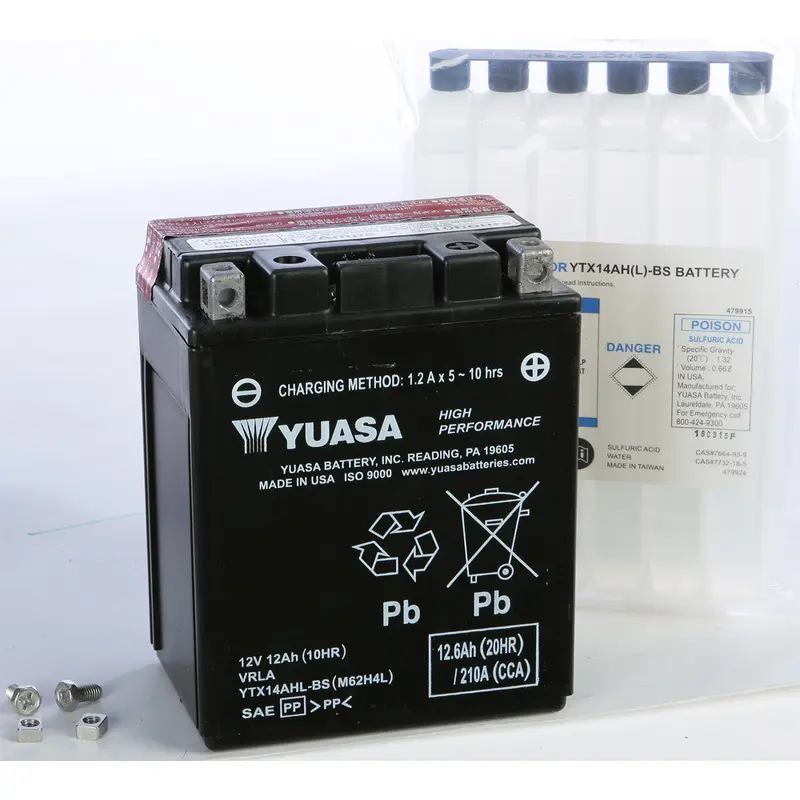 YUASA BATTERY YTX14AHL-BS MAINTENANCE FREE YUAM62H4L