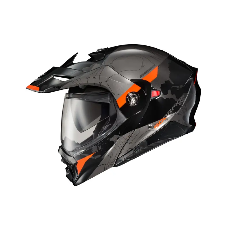 Exo At960 Modular Helmet Topographic Black/Orange Md