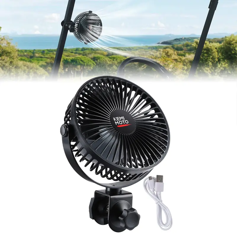 Long Battery Life 5 Speeds Fan with Clip for EZGO Club Car Drive