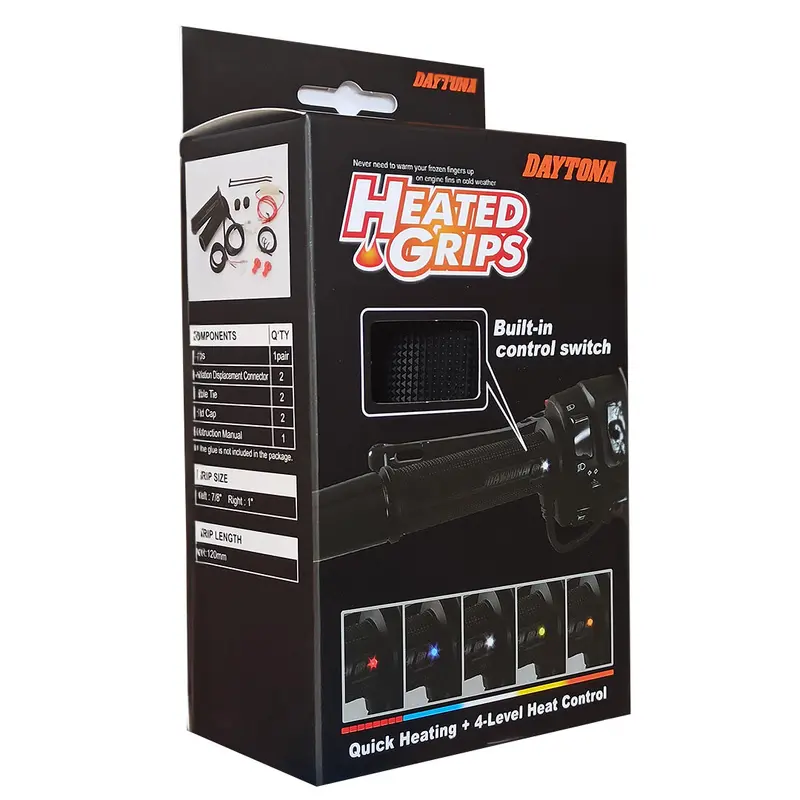 4 level heated grip 7/8 22.2  mm road open end grip Daytona ^ (88640)