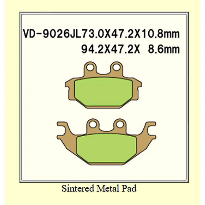 VD9026JL Sintered Metal Brake Pads Vesrah Alt: AX35377 FA377