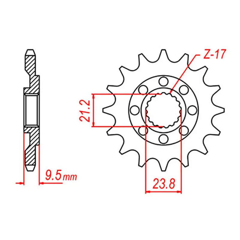 MTX 284 Hornet Lightweight Steel Front Sprocket #520 (10B-ML4)