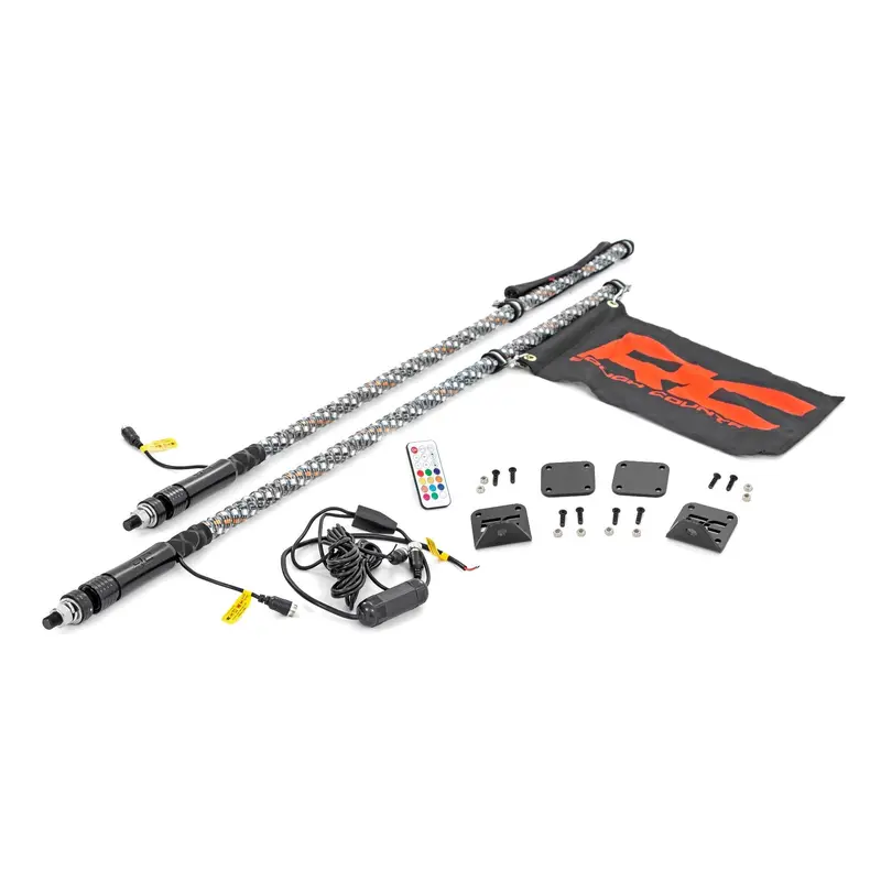Whip Mount | Bed |  4' Multl-Color LED Whip Pair | Honda Talon 1000X-4  | 92039