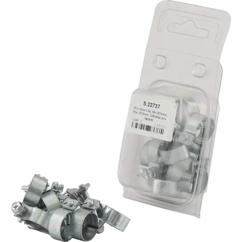 Mini Hose Clip, Min 12mm, Max. 15mm, 10 pcs. Agripak. | Sparex Part No.S.22737