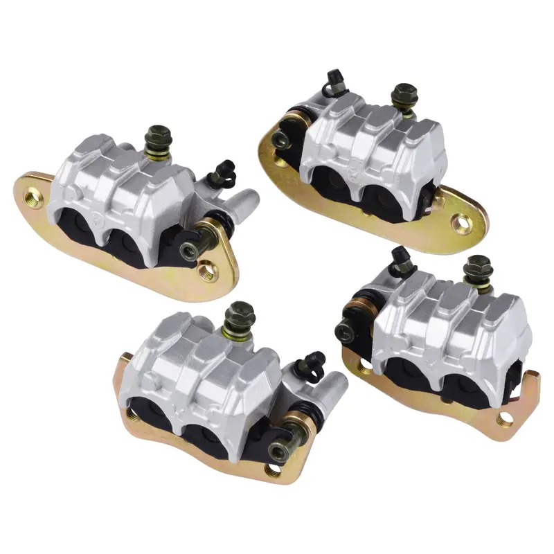 Front + Rear Brake Calipers Set with Pads for Yamaha ATV Rhino 700