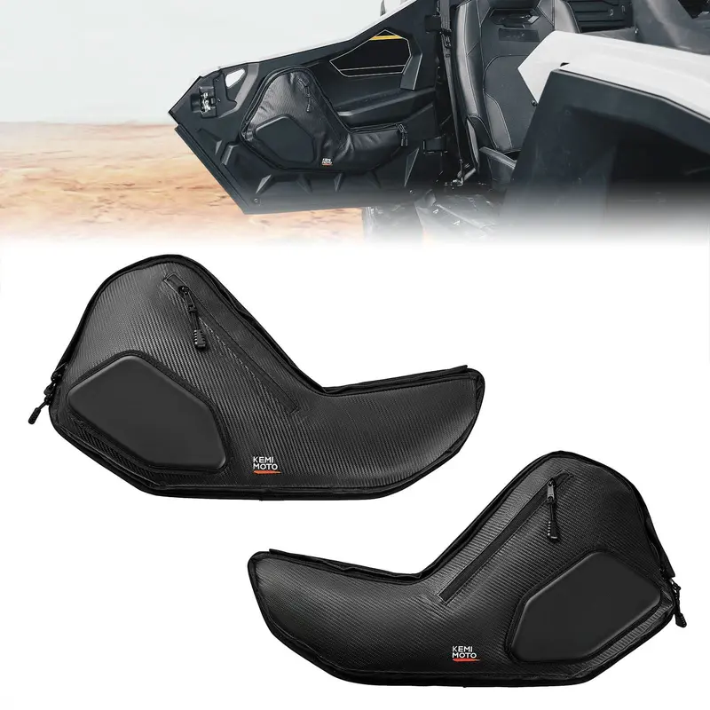 6 Q Front Door Bags with Knee Pads for 2025 Polaris RZR