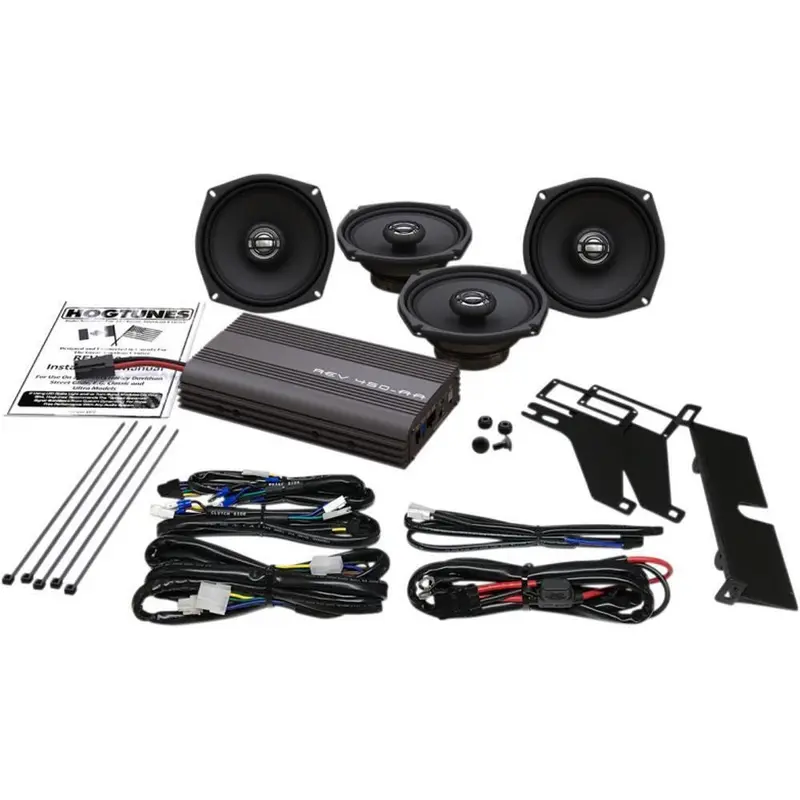 Hogtunes - 300 Watt 5 1/4in. AMP/Front and Rear Speaker Kit