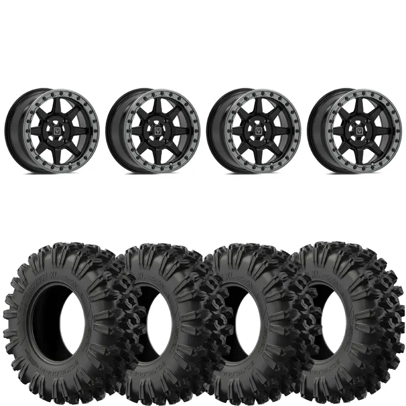 Valor Offroad V13 Satin Black 4/137 4+3 beadlocks on EFX MotoRavage XL