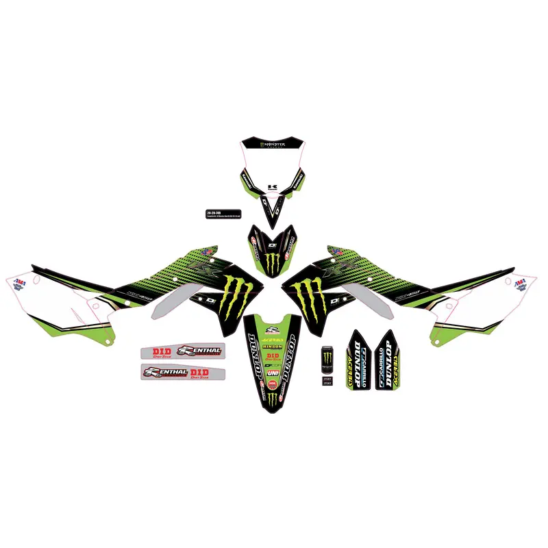 D'COR COMPLETE KIT 19 MONSTER KAW KXF 450 WHITE BG 20-20-749