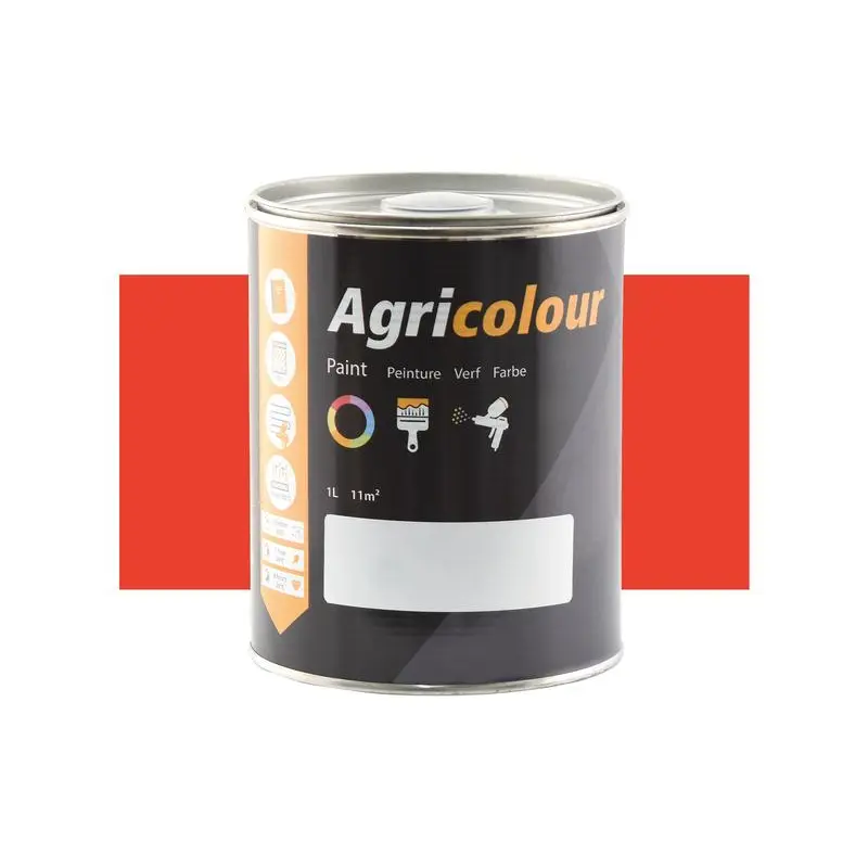 Agricolour - Orange Gloss Paint 1L Tin - Sparex Part No. S.83449
