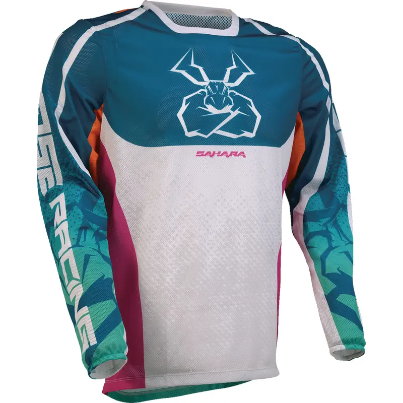 MOOSE OFFROAD Sahara Jersey - Teal/Orange/Pink - Large 2910-8341
