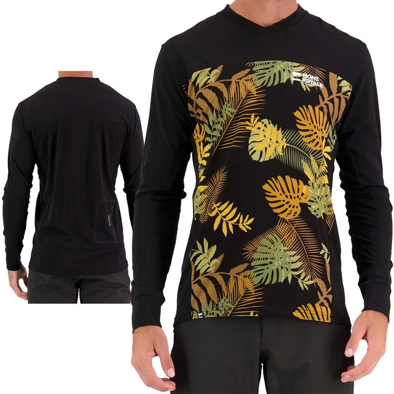 Mons Royale Men's Long Sleeve Redwood Enduro VLS Jersey  - S - Black - Native Camo - Camo