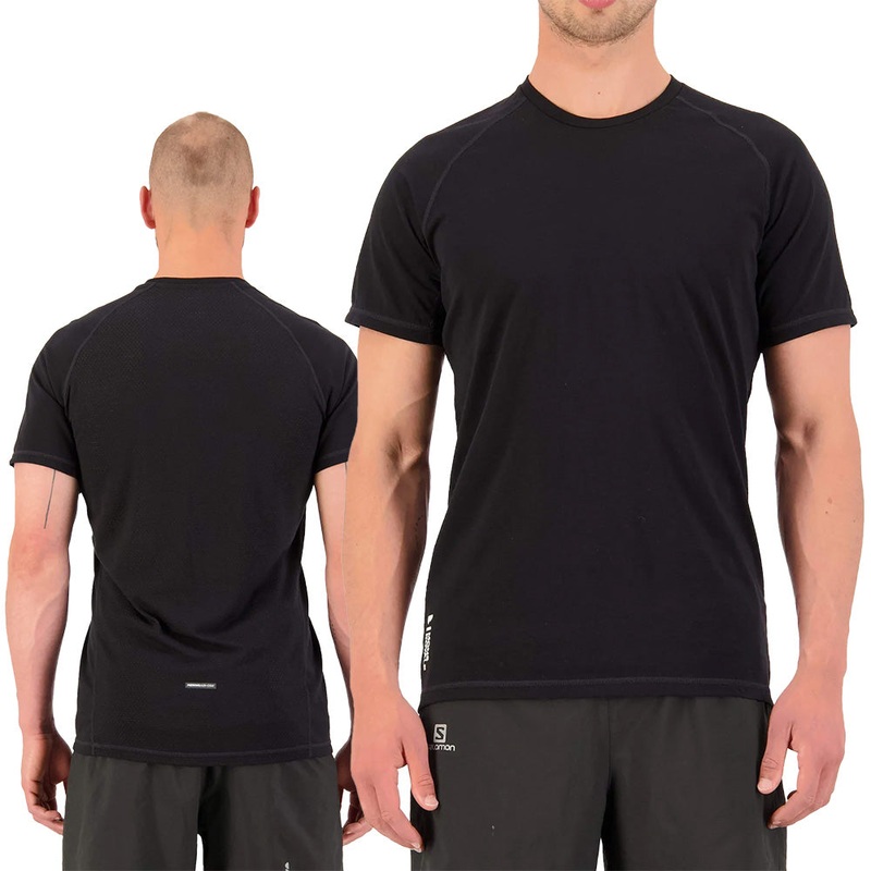 Mons Royale Temple Merino Air-Con Mens T-Shirt - L - Black