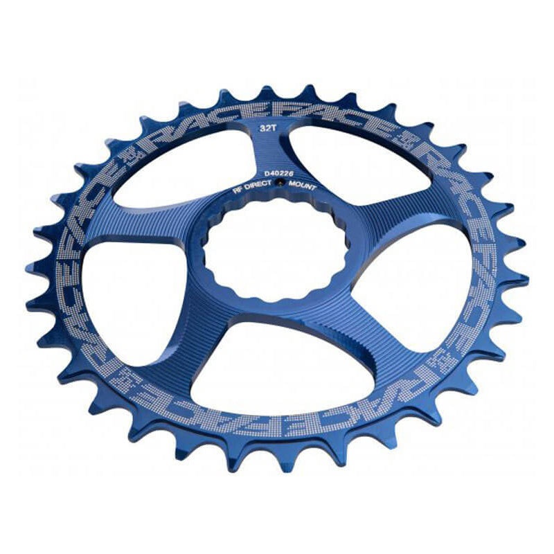 Race Face Cinch Direct Mount Narrow-Wide Chainring - Race Face - Easton Cinch Direct Mount - 6.5-0mm Flip - Round - Blue - Alloy - 9-12 Speed - 32T