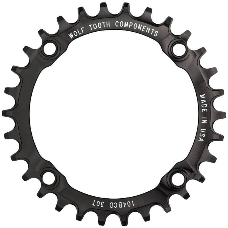Wolf Tooth 4 Bolt Alloy Drop-Stop Chainring - 104 BCD - Round - Black - 34T