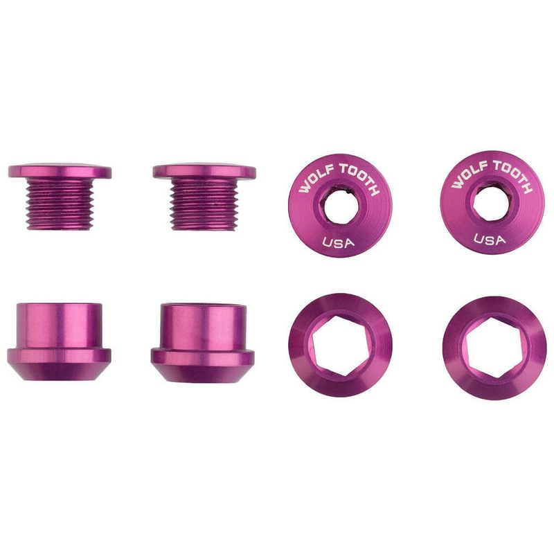 Wolf Tooth Anodized Alloy Chainring Bolts - Purple - Set of 4 - 6mm